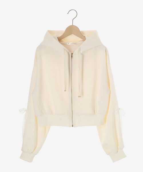 MAJESTIC LEGON（マジェスティックレゴン）の「レースリボンラインパーカー（パーカー・レディース・グレー/アイボリー/ピンクベージュ・MEDIUM）」の17枚目の写真