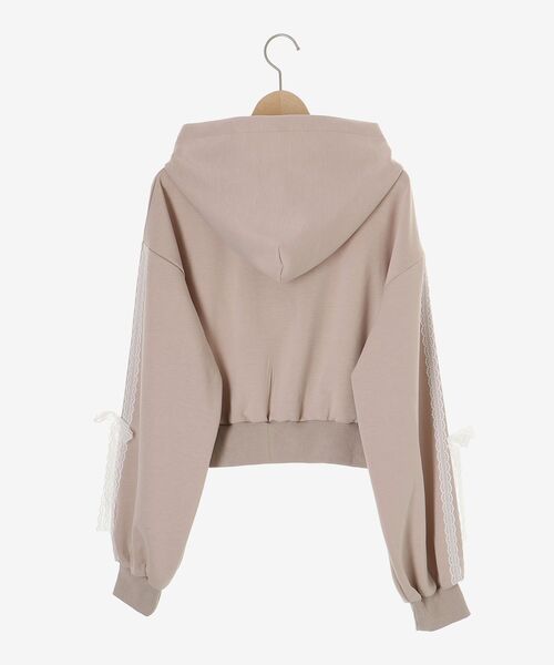 MAJESTIC LEGON（マジェスティックレゴン）の「レースリボンラインパーカー（パーカー・レディース・グレー/アイボリー/ピンクベージュ・MEDIUM）」の20枚目の写真