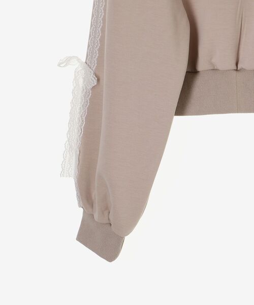 MAJESTIC LEGON（マジェスティックレゴン）の「レースリボンラインパーカー（パーカー・レディース・グレー/アイボリー/ピンクベージュ・MEDIUM）」の22枚目の写真