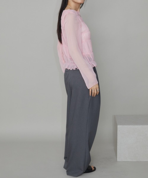 Aunt Marie's(アントマリーズ)の「メニーシャーリングシアートップス(シャツ/ブラウス・レディース・ブラック/ホワイト/ブルー/ピンク・FREE)」の18枚目の写真