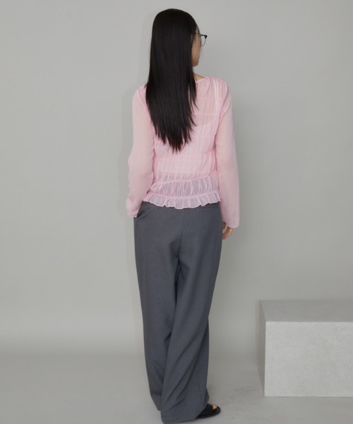 Aunt Marie's(アントマリーズ)の「メニーシャーリングシアートップス(シャツ/ブラウス・レディース・ブラック/ホワイト/ブルー/ピンク・FREE)」の19枚目の写真