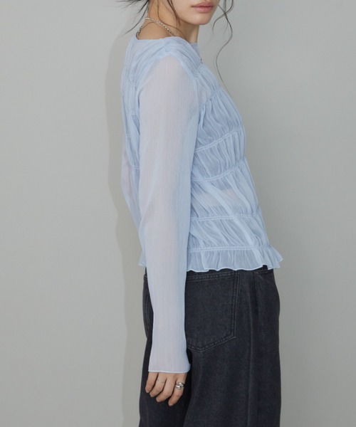 Aunt Marie s アントマリーズ の メニーシャーリングシアートップス シャツ ブラウス