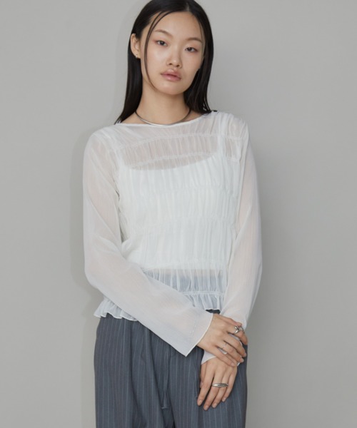 Aunt Marie's(アントマリーズ)の「メニーシャーリングシアートップス(シャツ/ブラウス・レディース・ブラック/ホワイト/ブルー/ピンク・FREE)」の22枚目の写真