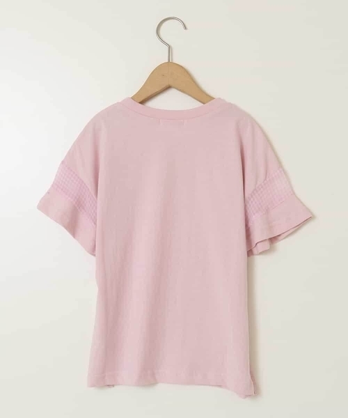 a.v.v（アーヴェヴェ）の「【累計1万枚販売/接触冷感/ジメジメ対策/毛玉になりにくい/安心の綿100％】[140-150]シアーギンガムキリカエスリーブＴシャツ（Tシャツ/カットソー・キッズ・ライトピンク/ブラック/ホワイト/ダークインディゴブルー・140/150）」の21枚目の写真