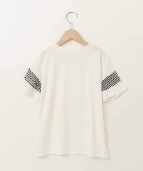 a.v.v（アーヴェヴェ）の「【累計1万枚販売/接触冷感/ジメジメ対策/毛玉になりにくい/安心の綿100％】[140-150]シアーギンガムキリカエスリーブＴシャツ（Tシャツ/カットソー・キッズ・ライトピンク/ブラック/ホワイト/ダークインディゴブルー・140/150）」の14枚目の写真