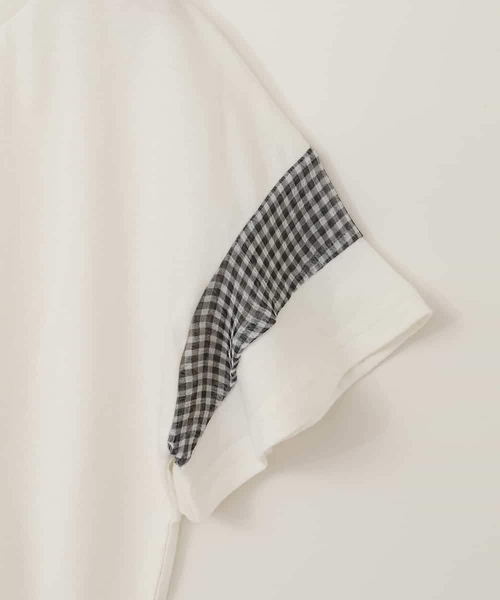 a.v.v（アーヴェヴェ）の「【累計1万枚販売/接触冷感/ジメジメ対策/毛玉になりにくい/安心の綿100％】[140-150]シアーギンガムキリカエスリーブＴシャツ（Tシャツ/カットソー・キッズ・ライトピンク/ブラック/ホワイト/ダークインディゴブルー・140/150）」の16枚目の写真