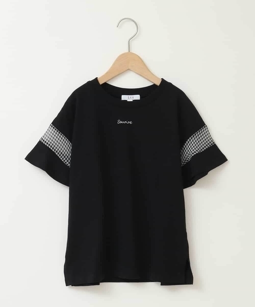 a.v.v（アーヴェヴェ）の「【累計1万枚販売/接触冷感/ジメジメ対策/毛玉になりにくい/安心の綿100％】[140-150]シアーギンガムキリカエスリーブＴシャツ（Tシャツ/カットソー・キッズ・ライトピンク/ブラック/ホワイト/ダークインディゴブルー・140/150）」の19枚目の写真