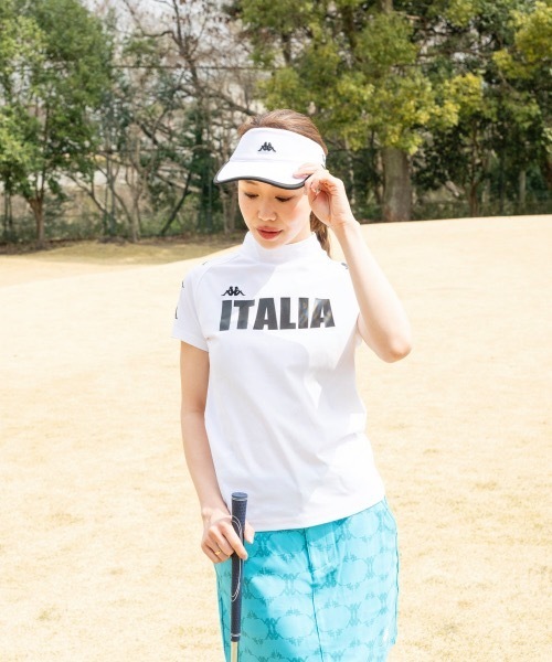 ブラウス シャツ 「Kappa/カッパ」レディース半袖モックネックシャツ　ゴルフ レディース Kappa ブラウス シャツ 「Kappa/カッパ」レディース半袖モック