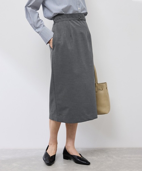 UV対応】【リネンライク・シリーズ】アイラインスカート/通勤