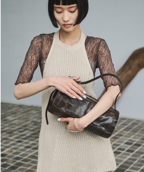 AIC.（エーアイシー）の「クラッシュレザーラウンドフォルムバッグ（ハンドバッグ・レディース・ライトグリーン/ブラウン・FREE）」の11枚目の写真