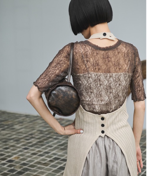 AIC.（エーアイシー）の「クラッシュレザーラウンドフォルムバッグ（ハンドバッグ・レディース・ライトグリーン/ブラウン・FREE）」の15枚目の写真