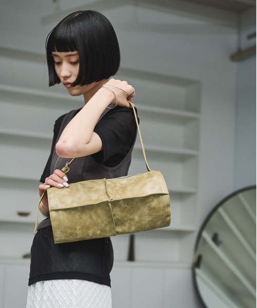 AIC.（エーアイシー）の「クラッシュレザーラウンドフォルムバッグ（ハンドバッグ・レディース・ライトグリーン/ブラウン・FREE）」の20枚目の写真