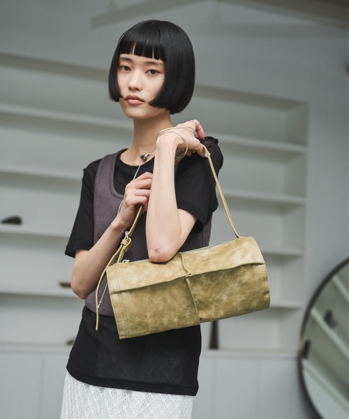 AIC.（エーアイシー）の「クラッシュレザーラウンドフォルムバッグ（ハンドバッグ・レディース・ライトグリーン/ブラウン・FREE）」の21枚目の写真