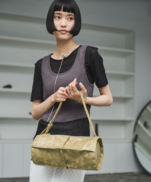 AIC.（エーアイシー）の「クラッシュレザーラウンドフォルムバッグ（ハンドバッグ・レディース・ライトグリーン/ブラウン・FREE）」の22枚目の写真