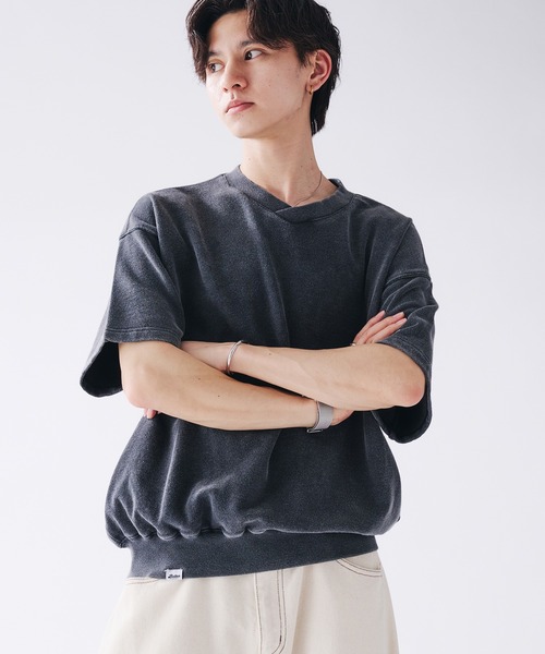 Adoon plain(アドーンプレーン)の「Shallow V-neck Short Sleeve Sweat / 浅Vネック裏毛半袖スウェットTシャツ(Tシャツ/カットソー・メンズ・ブラック/レッド/ネイビー・MEDIUM/LARGE)」の10枚目の写真