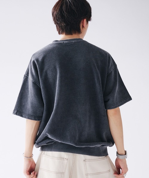Adoon plain(アドーンプレーン)の「Shallow V-neck Short Sleeve Sweat / 浅Vネック裏毛半袖スウェットTシャツ(Tシャツ/カットソー・メンズ・ブラック/レッド/ネイビー・MEDIUM/LARGE)」の11枚目の写真