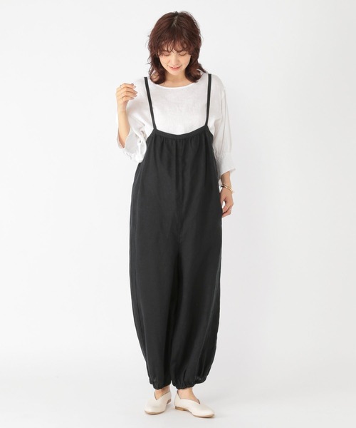 studio CLIP(スタディオクリップ)の「【リネン100%】バルーンサロペット(サロペット/オーバーオール・レディース・モカ/ブラック・FREE)」の11枚目の写真