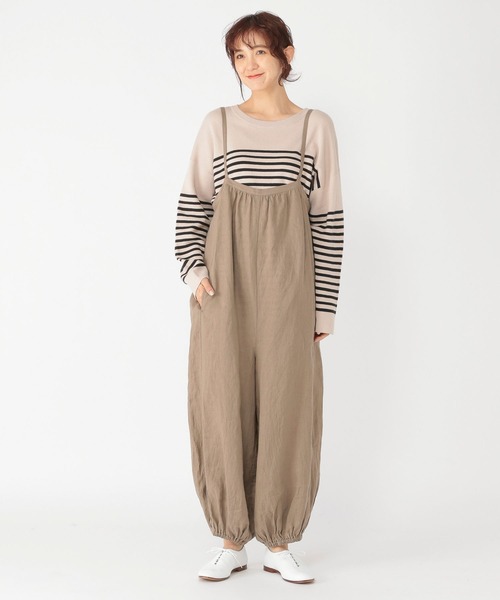 studio CLIP(スタディオクリップ)の「【リネン100%】バルーンサロペット(サロペット/オーバーオール・レディース・モカ/ブラック・FREE)」の13枚目の写真