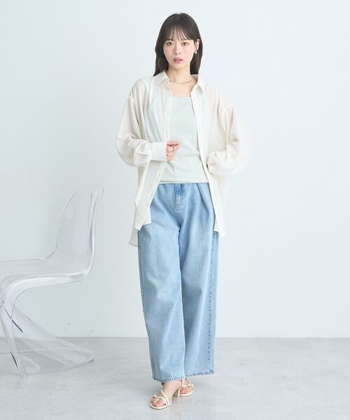 earth music&ecology（アースミュージックアンドエコロジー）の「ホルターレースキャミソール（キャミソール・レディース・アイボリー/ライトグレー/ミント/ブラック・S/M）」の9枚目の写真