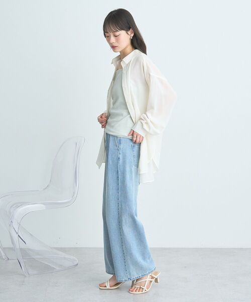 earth music&ecology（アースミュージックアンドエコロジー）の「ホルターレースキャミソール（キャミソール・レディース・アイボリー/ライトグレー/ミント/ブラック・S/M）」の10枚目の写真