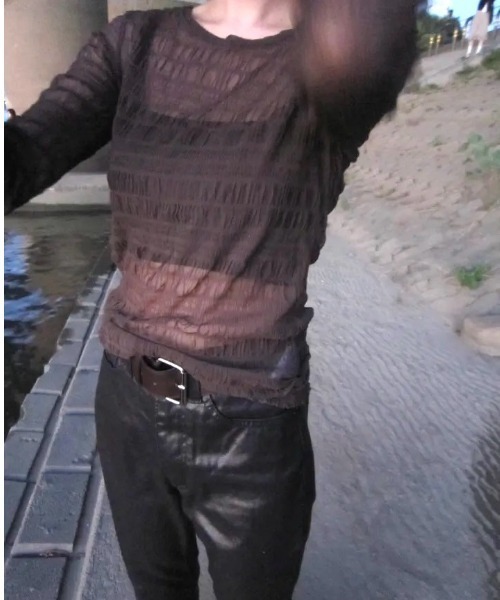 UP START(アップスタート)の「【LAMPOON】シャーリングチュールトップス(Tシャツ/カットソー・レディース・ベージュ/ホワイト/ブラック/モカ・FREE)」の6枚目の写真