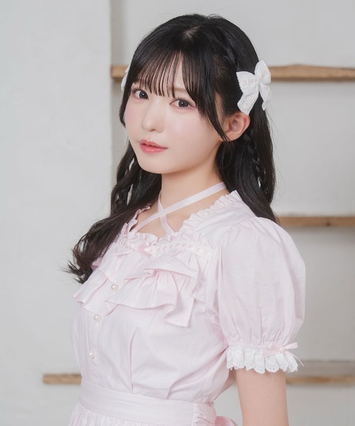 Honey Cinnamon(ハニーシナモン)の「コットンレースリボンセット(ヘアピン・レディース・サックスブルー/ピンク・FREE)」の3枚目の写真