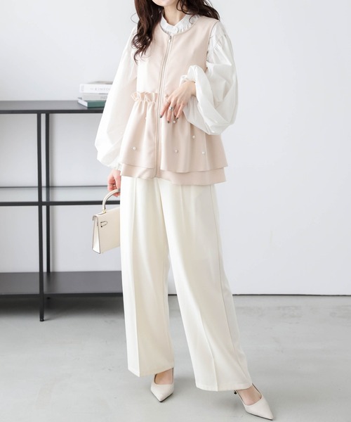 AMELY(エミリー)の「パールフリルペプラムベスト(ベスト・レディース・ベージュ/ブラック/グレー・フリー)」の19枚目の写真