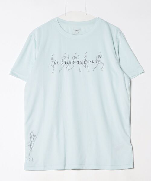 PUMA(プーマ)の「プーマ PUMA GRAPHICS RUNNING イラストレーション Tシャツ _(Tシャツ/カットソー・メンズ・ブラック/ライトグリーン・S/M/L/LL)」の1枚目の写真