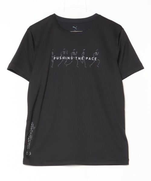 PUMA(プーマ)の「プーマ PUMA GRAPHICS RUNNING イラストレーション Tシャツ _(Tシャツ/カットソー・メンズ・ブラック/ライトグリーン・S/M/L/LL)」の2枚目の写真