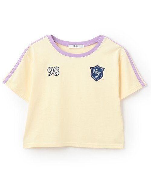 Mi-je（ミジェ）の「ラインコンパクト半袖Tシャツ【韓国ファッション】（Tシャツ/カットソー・レディース・ネイビー/クリーム・F）」の5枚目の写真