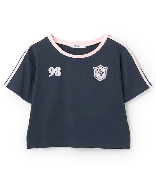 Mi-je（ミジェ）の「ラインコンパクト半袖Tシャツ【韓国ファッション】（Tシャツ/カットソー・レディース・ネイビー/クリーム・F）」の6枚目の写真
