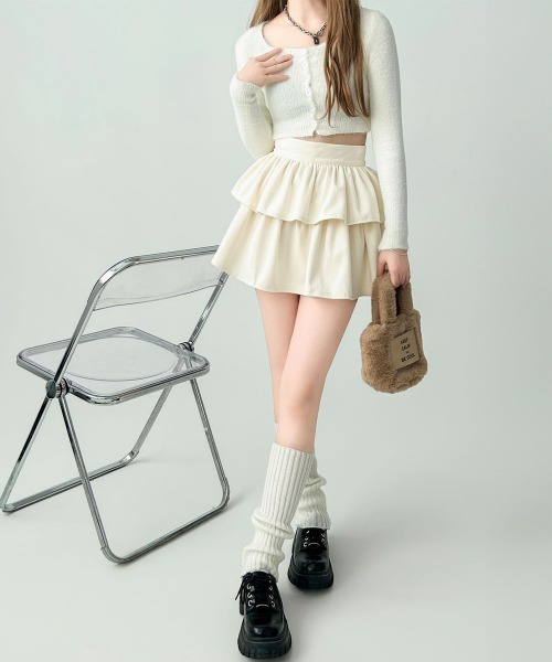 Miniministore(ミニミニストア)の「フリルティアードミニスカート ショート丈(スカート・レディース・ブラック/アイボリー・FREE)」の20枚目の写真