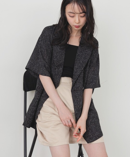 セール】サマーツイードハーフジャケット（テーラードジャケット