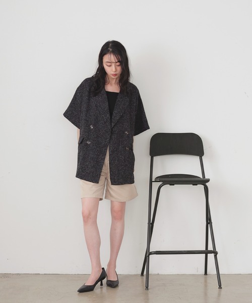 LIAN(リアン)の「サマーツイードハーフジャケット(テーラードジャケット・レディース・ブラウン/グレー/ブラック/アイボリー・FREE)」の17枚目の写真