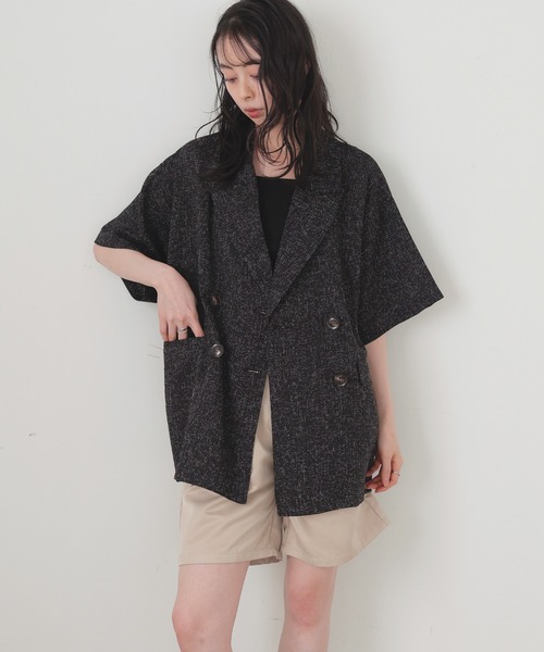 LIAN(リアン)の「サマーツイードハーフジャケット(テーラードジャケット・レディース・ブラウン/グレー/ブラック/アイボリー・FREE)」の18枚目の写真