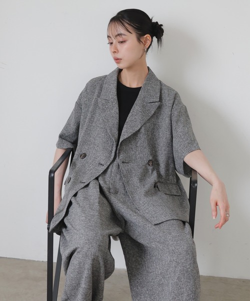 セール】サマーツイードハーフジャケット（テーラードジャケット