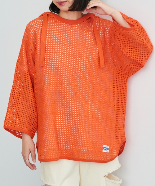 ARMY TWILL（アーミーツイル）の「【ARMY TWILL】Cotton Mesh Hoodie AM-2513005（パーカー・メンズ・オレンジ/アイボリー/ブラック・S）」の6枚目の写真