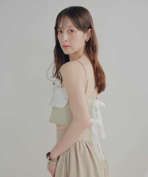 poppy バルーンキャミリボン　ビスチェ Balloon ribbon cami (red) – POPPY