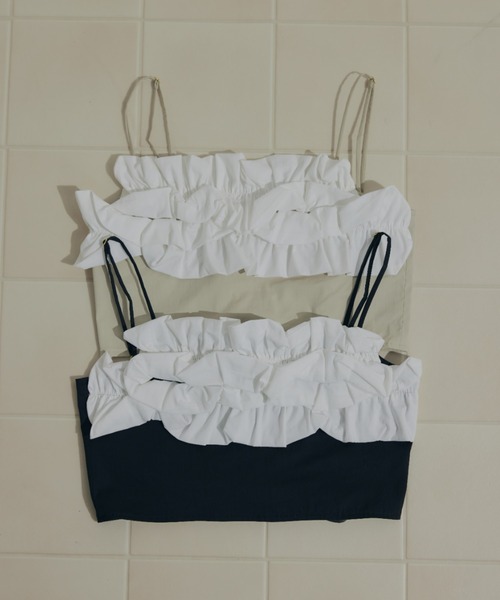 ECREL（エクレール）の「バルーンフリルリボンビスチェ（キャミソール・レディース・ブラック/ベージュ・FREE）」の16枚目の写真