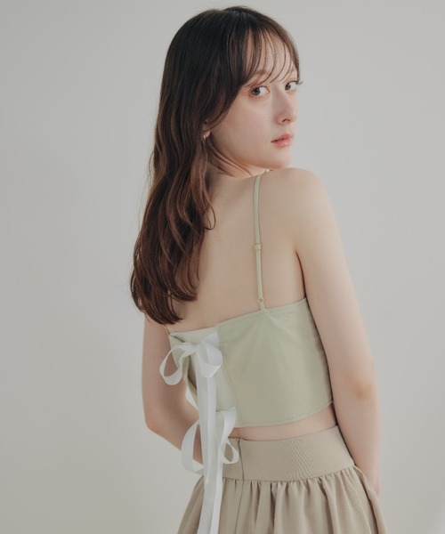 ECREL（エクレール）の「バルーンフリルリボンビスチェ（キャミソール・レディース・ブラック/ベージュ・FREE）」の19枚目の写真