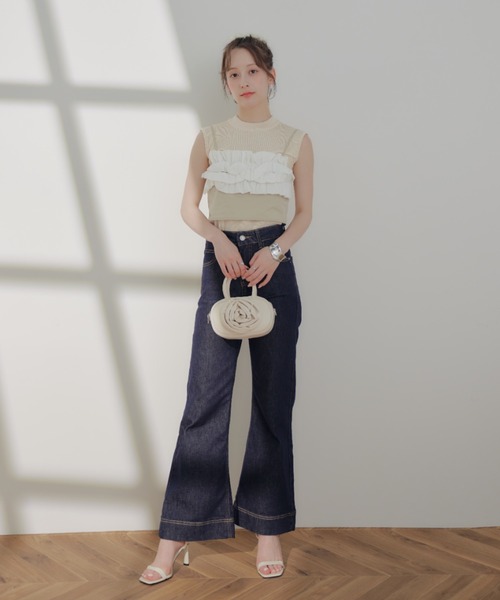 ECREL（エクレール）の「バルーンフリルリボンビスチェ（キャミソール・レディース・ブラック/ベージュ・FREE）」の8枚目の写真