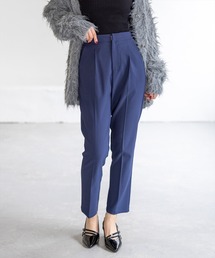 CLEAR BASIC | 前ジップストレッチテーパードパンツ[オフィスカジュアル 着回し抜群 大人 骨格ストレート]≪2025SS新作≫(その他パンツ)