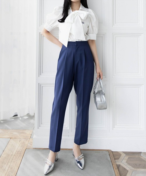 CLEAR BASIC（クリアベーシック）の「【低身長サイズ有】前ジップストレッチテーパードパンツ[オフィスカジュアル 骨格ストレート]≪SS新作≫（その他パンツ・レディース・アイボリー/ブラック/ネイビー・M/S/L/XS/PS）」の5枚目の写真