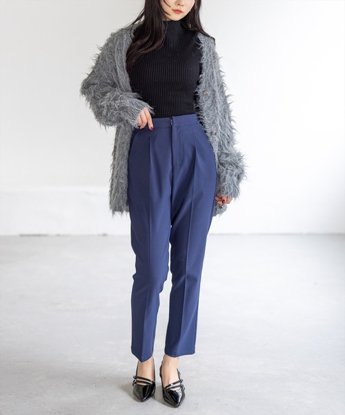 CLEAR BASIC（クリアベーシック）の「【低身長サイズ有】前ジップストレッチテーパードパンツ[オフィスカジュアル 骨格ストレート]≪再入荷≫（その他パンツ・レディース・アイボリー/ブラック/ネイビー・M/L/S/XS/PS）」の22枚目の写真