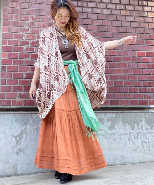 チャイハネ（チャイハネ）の「【チャイハネ】ボホアンシフリー刺繍スカート（スカート・レディース・ブラウン/ピンク/ブルー/ホワイト・FREE）」の22枚目の写真