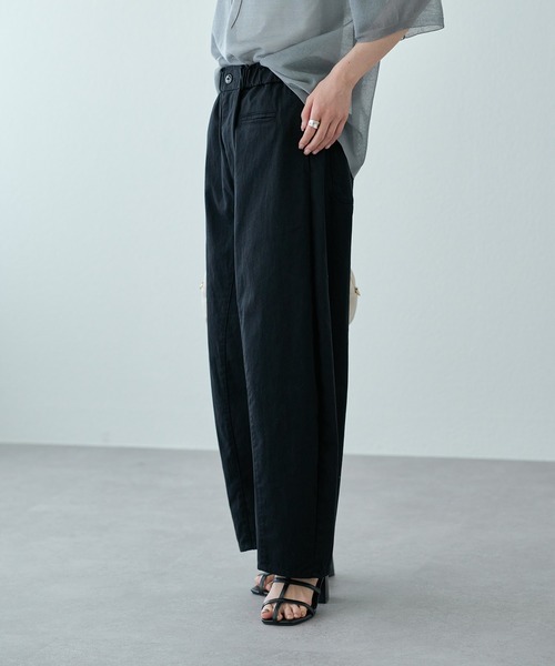 PUAL CE CIN（ピュアルセシン）の「ウエストポイント カーブシルエットパンツ（チノパンツ・レディース・オフホワイト/ブラック・FREE）」の22枚目の写真