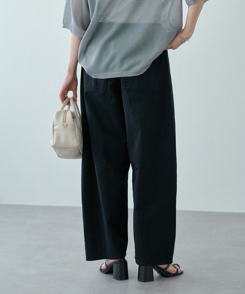 PUAL CE CIN（ピュアルセシン）の「ウエストポイント カーブシルエットパンツ（チノパンツ・レディース・オフホワイト/ブラック・FREE）」の21枚目の写真