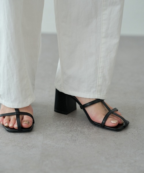 PUAL CE CIN（ピュアルセシン）の「ウエストポイント カーブシルエットパンツ（チノパンツ・レディース・オフホワイト/ブラック・FREE）」の9枚目の写真