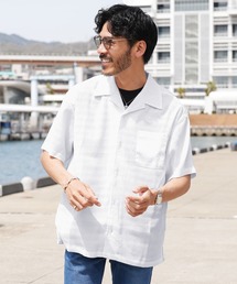 楊柳 ドライタッチ オープンカラー 半袖シャツ