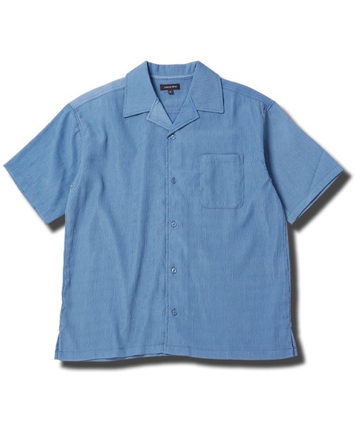 jiggys shop(ジギーズショップ)の「楊柳 ドライタッチ オープンカラー 半袖シャツ(シャツ/ブラウス・メンズ・ホワイト/ブラック/グレー/ブルー・MEDIUM/LARGE/X-LARGE)」の15枚目の写真
